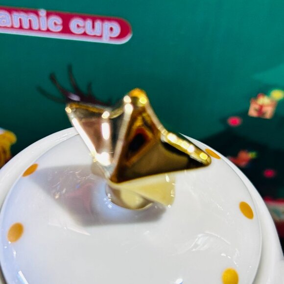 Christmas Tea Set With Teapot & Two Cups - Santa Claus Design Ceramic With Gold - Picture 11 of 11